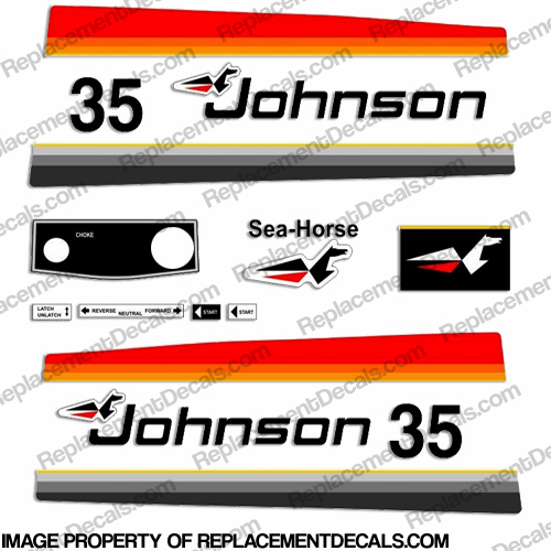 Johnson 1977 35hp Decals - Electric INCR10Aug2021