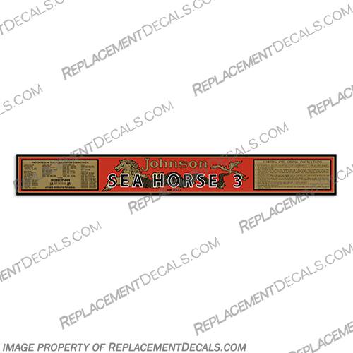 Johnson A 45 1929 3hp Outboard Engine Motor Decal johnson, seahorse, sea, decal, outboard, engine, sticker, horse, at, 10, lt, 1929, 29, 5, 5hp, 3, 3hp, j, 75, j75, johnson, decals, 1.4hp, 1935, J75, vintage, motor, stickers