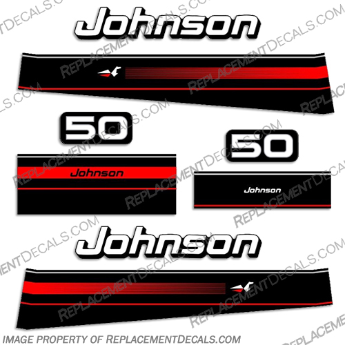 Johnson 50hp Decal Kit 1994 1995 1996  johnson, 50, 50hp, decal, kit, stickers, outboard, 1995, 95, decals, 1996, 96,  johnson, decals, 50, hp, 1994, 1995 ,1996, outboard, motor, engine, decal, stickers