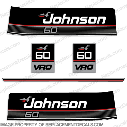 Johnson 1989 - 1990 60hp VRO Decals 60, 89, 90, INCR10Aug2021