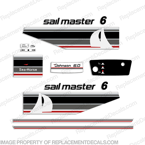 Johnson 6hp "Sail Master" Decals - 1982-1986 6, 6 hp, sail-master, sailmaster, 6hp, INCR10Aug2021