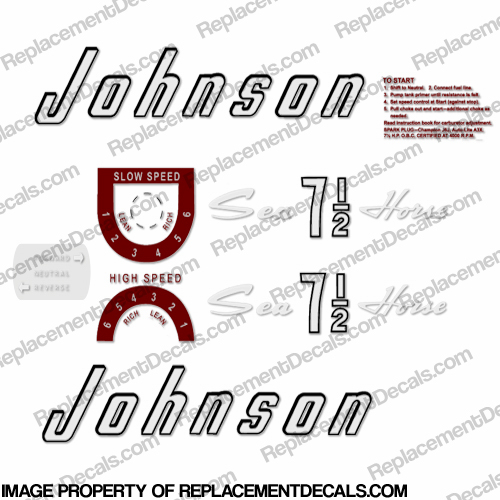 Johnson 1957 7.5hp Decals INCR10Aug2021