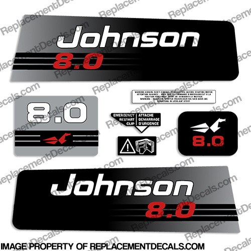 Johnson 8hp Decals - 1992 - 1994 INCR10Aug2021