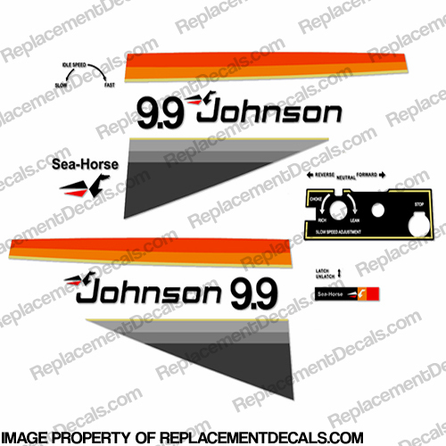 Johnson 1977 9.9hp Decals INCR10Aug2021