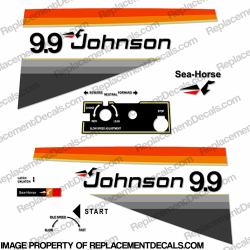 Johnson 1977 9.9hp Electric Decals INCR10Aug2021