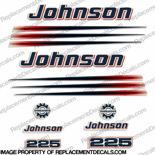 Johnson 225hp Decals 2002 - 2006 INCR10Aug2021