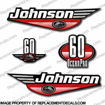 Johnson 60hp OceanPro Decals - Red ocean, pro, ocean pro, ocean-pro, INCR10Aug2021