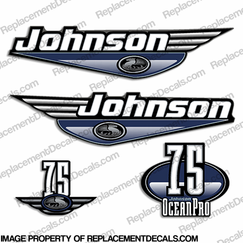 Johnson 75hp OceanPro Decals - Dark Blue ocean, pro, ocean pro, ocean-pro, INCR10Aug2021
