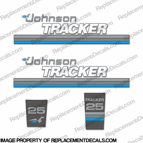 Johnson Tracker 25hp Decal Kit - Blue INCR10Aug2021