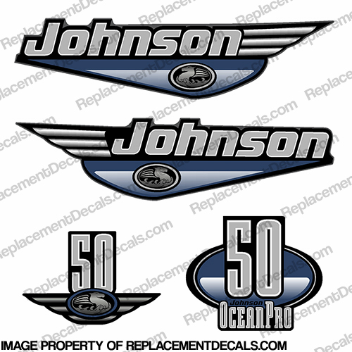 1997-98 Johnson 30 HP Outboard Reproduction 7 Piece Marine Vinyl Decals 2-Stroke