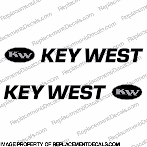 Key West 1720 Boat Decals (Set of 2) - Black/Silver INCR10Aug2021