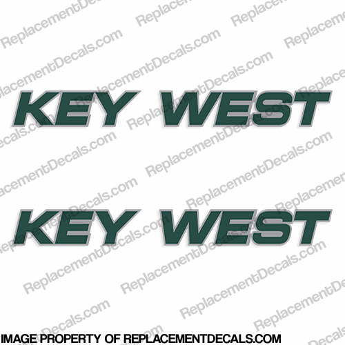 Key Largo Boat Logo Decals Stickers – Set Of 2, 34 Inches Long, Happy Skull Decals
