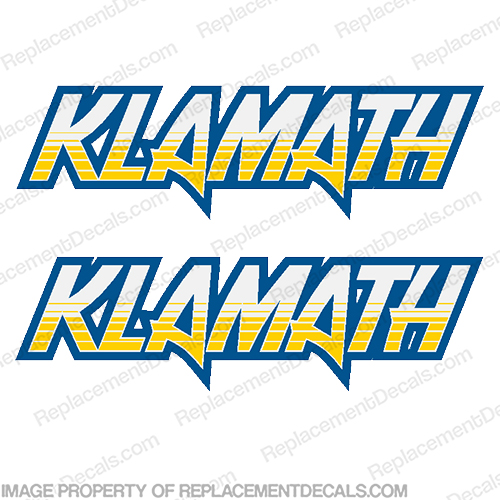 Klamath Boat Logo Decals - Blue/Yellow (Set of 2) INCR10Aug2021