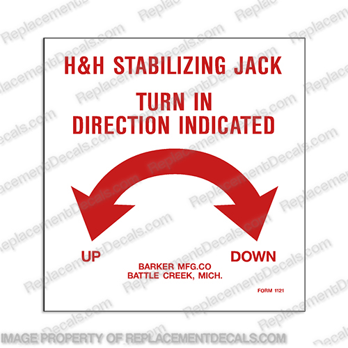 RV Motorhome or Camper H&H Stabilizing Jack Decal for stabilizer H&H, HH, Stabilizing, Jack, Decal, sticker, kit, set, stabilizer
