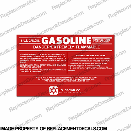 LS Brown Gas Tank Decal INCR10Aug2021