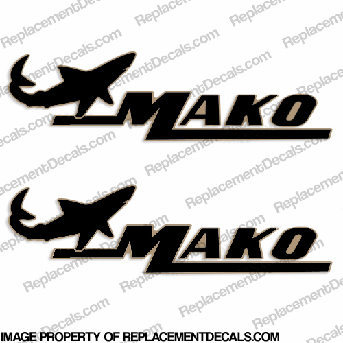 Mako Boat Decals (Set of 2) Black/Gold INCR10Aug2021