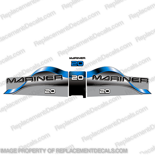 Mariner 20 Decal Kit - Blue mariner, 20, decal,  decals, set, sticker, stickers, kit, outboard, motor, engine, blue.