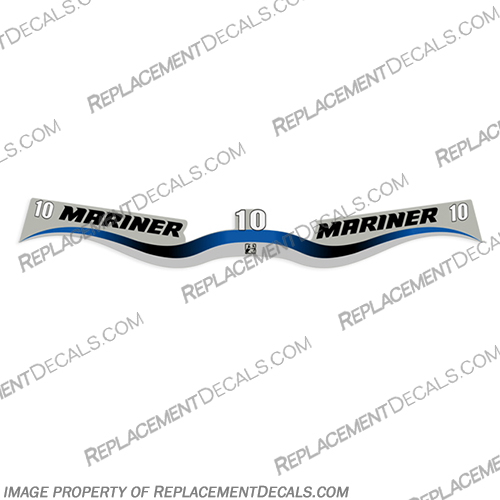 Mariner 10hp Decal Kit - Wrap Around (Blue) Mariner, 10, 10hp, hp, horse, power, horsepower, Decal, Decals, Kit, Wrap, Around, Blue,