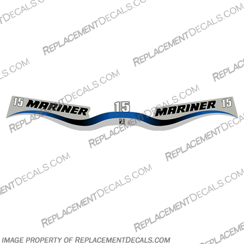 Mariner 15hp Decal Kit - Wrap Around Blue Mariner, 15, 15hp, hp, horse, power, horsepower, Decal, Kit, Wrap, Around, Blue, Decals,