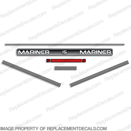 Mariner 1996 15hp Decal Kit INCR10Aug2021