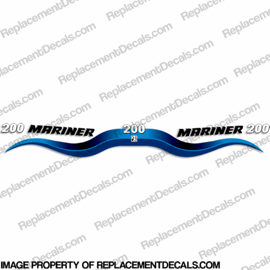 Mariner 200hp Decal Kit (Blue) - Wrap Around 