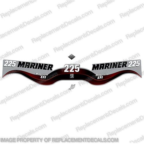 Mariner 225hp Magnum EFI Outboard Motor Decal Kit - Wrap Around 2003 - 2008  225, mariner, magnum, efi, optimax, 225hp, 225 hp, 2003, 2004, 2005, 2006, 2007, 2008, INCR10Aug2021