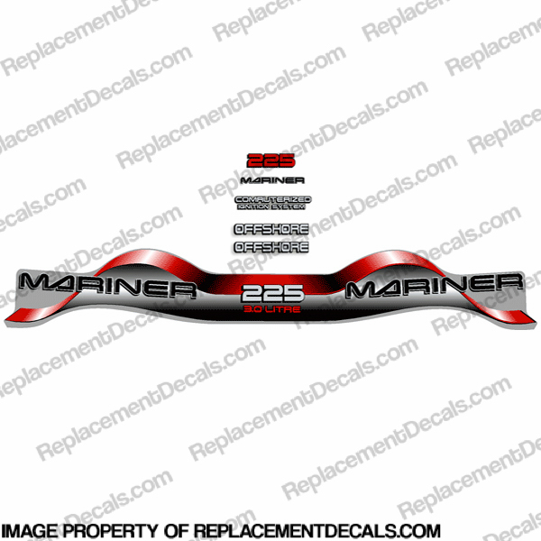 Mariner 225hp 3.0 Offshore Decal Kit - Red INCR10Aug2021