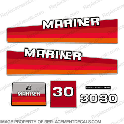 Mariner 30hp Decal Kit - 1985 - 1987 INCR10Aug2021