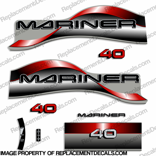 Mariner 40hp Decal Kit - 1996 - 1997 - Red INCR10Aug2021