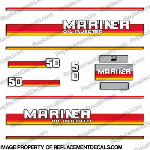 Mariner 1984 - 1990 50hp Decal Kit INCR10Aug2021