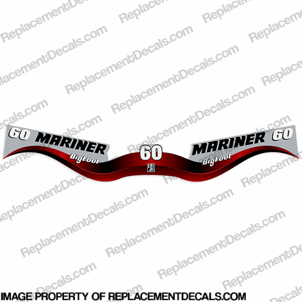 Mariner 60hp BigFoot Decal Kit 2002 - 2006 INCR10Aug2021