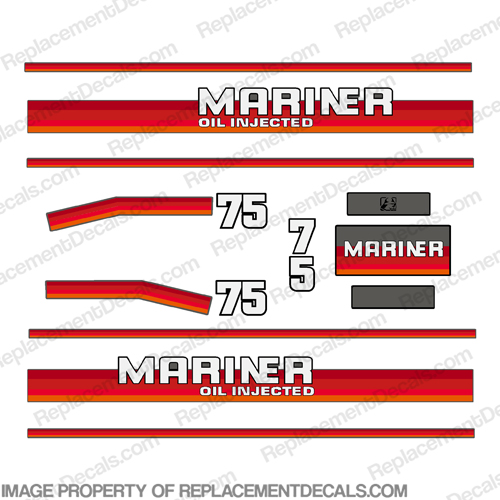 Mariner 1984 - 1990 75hp Decal Kit INCR10Aug2021
