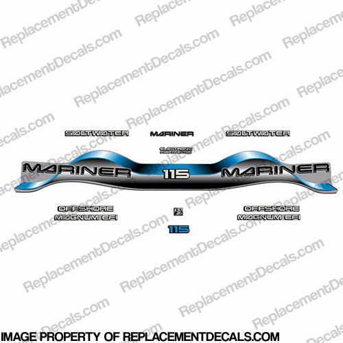 Mariner 115hp Decal Kit - Blue INCR10Aug2021