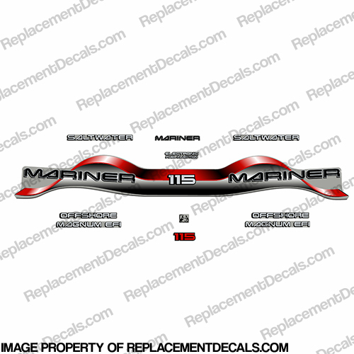 Mariner 115hp Decal Kit - Red INCR10Aug2021
