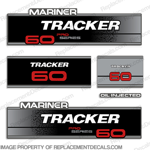 Mariner Tracker 60hp Pro Series Engine Decal Kit INCR10Aug2021