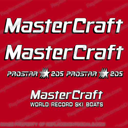 MasterCraft ProStar 205 Boat Decals Style 3 Master, Craft, 1990s, 1980s, 1980s, 1990s, 90, 80, 90s, 80s, 90s, 80s, 190, pro, star, prostar, sport, boat, decals, mastercraft, prosport, 1991, 1992, 1993, 1994, 1995, 1996, 1997