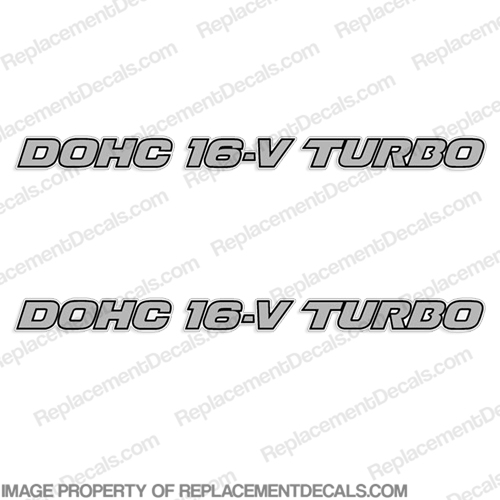 Mazda "DOHC 16-V TURBO" Decals (Set of two)  16 v, 16v, d o h c, dohc 16v turbo, INCR10Aug2021