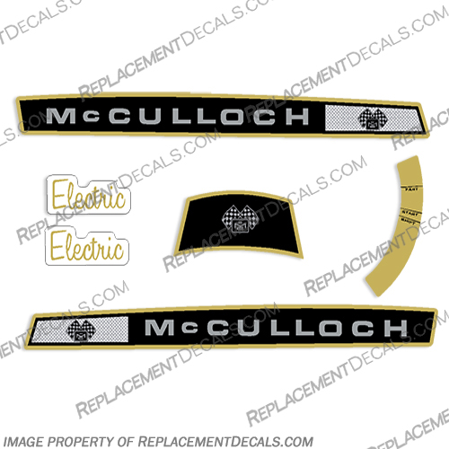McCulloch 7.5 hp Outboard Motor Decals 1960s era mcculloch, boat, decals, 7.5hp, 7.5, hp, vintage, outbaord, engine, motor, stickers, kit, set, of, 2, two, 1960, 60, 60s, 60s