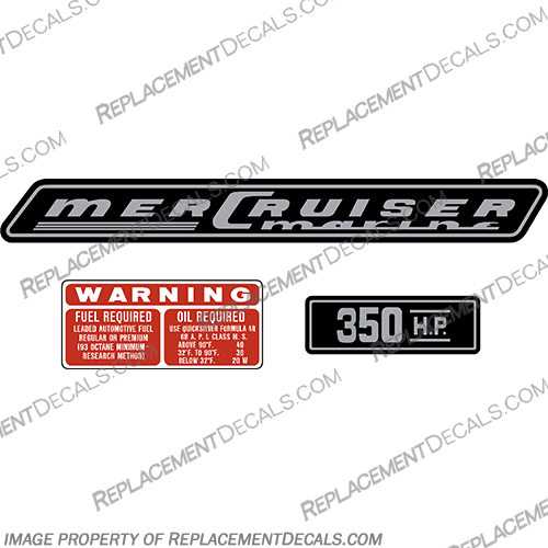 Mercruiser 350hp Decals - 1970  mercruiser, 350, 350hp, 350 hp, 1970, valve, cover, decals, stickers, logos, vintage, 