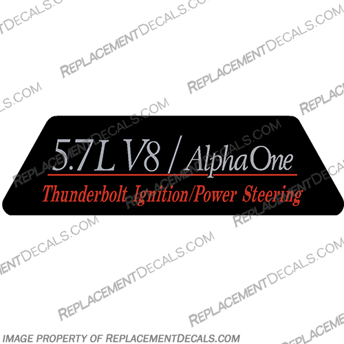 Mercruiser 5.7 Litre V8 Alpha One Flame Arrestor Decal - Red mercruiser, mer, cruiser, 7.4, 7, 4,, 5.0l, 5l, 5, flame, arrestor, bravo, alpha, one, thunderbolt, ignition, power, steering mpi, engine, valve, 454, flame, arrestor, mercury, decal, sticker, lx, v8, INCR10Aug2021