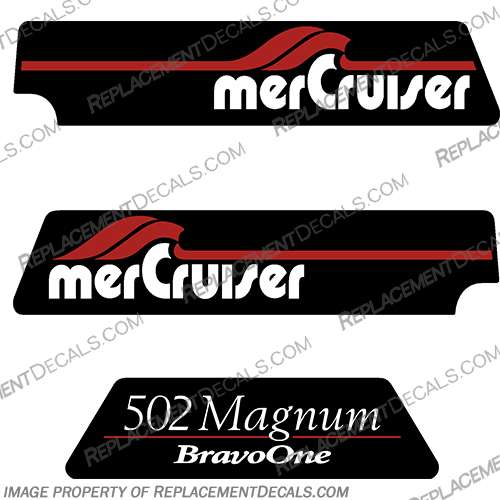 Mercruiser 502 Magnum Bravo One Flame Arrestor Decal Kit mercruiser, mer, cruiser, 502, magnum, bravo, one, BravoOne, flame, arrestor, decal, kit, stickers, decals, 