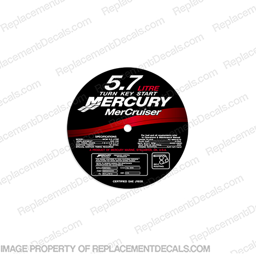Mercruiser 5.7 Litre Thunderbolt Flame Arrestor Decal Kit   mercruiser, mer, cruiser, 5.7, 5.7l, 5l, 5, flame, arrestor, bravo, alpha, one, thunderbolt, ignition, power, steering mpi, engine, valve, 454, flame, arrestor, mercury, decal, sticker, thunderbolt, lx, v8, INCR10Aug2021
