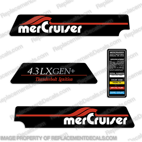 Mercruiser 4.3 Litre LX GEN+ Flame Arrestor Decal Kit mercruiser, mer, cruiser, 4.3, 4.3l, 4.3l, 4.3, flame, arrestor, bravo, alpha, one, thunderbolt, ignition, power, steering mpi, engine, valve, 454, flame, arrestor, mercury, decal, sticker, lx, v8, INCR10Aug2021