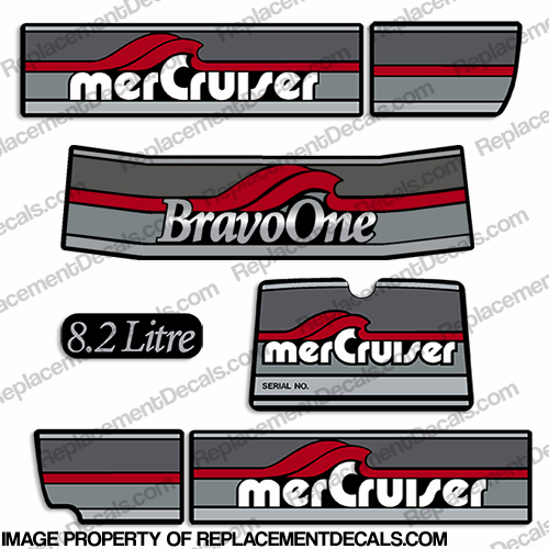 Mercruiser 1986-1998 8.2 Litre Bravo One Decals INCR10Aug2021
