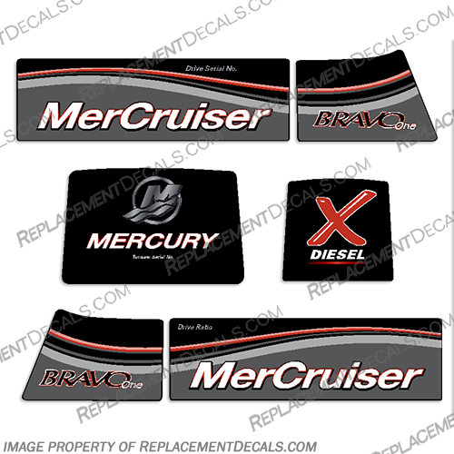 Mercruiser Bravo One Deisel Decals - New Model mercruiser, bravo, one, 1, deisel, decal, decals, new, model, 2019, outdrive, 