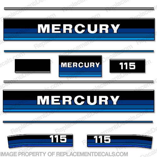 Mercury 115hp 1984 - 1985 (Blue Tones) 84, 85, 115, INCR10Aug2021