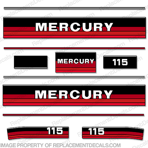 Mercury 115hp 1984 - 1985 (Red Tones) 84, 85, 115, INCR10Aug2021