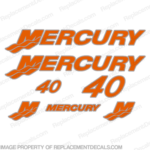 Mercury 40hp Decals Custom 2-Color - Any Color! INCR10Aug2021