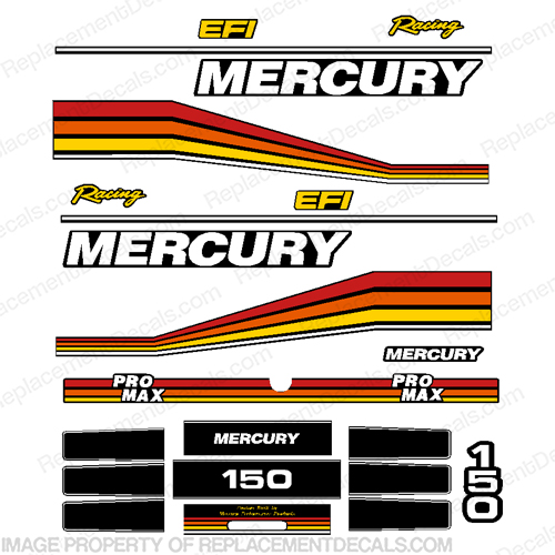Mercury 150hp Promax Racing 2.4L Decal Kit  150hp, 150, hp, 2, 4, liter, litre, racing, efi, pro, max, promax, 2.4, INCR10Aug2021