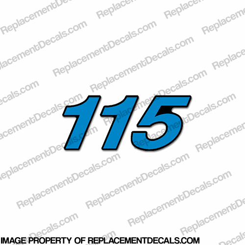 Mercury Single "115" Decal - Blue INCR10Aug2021
